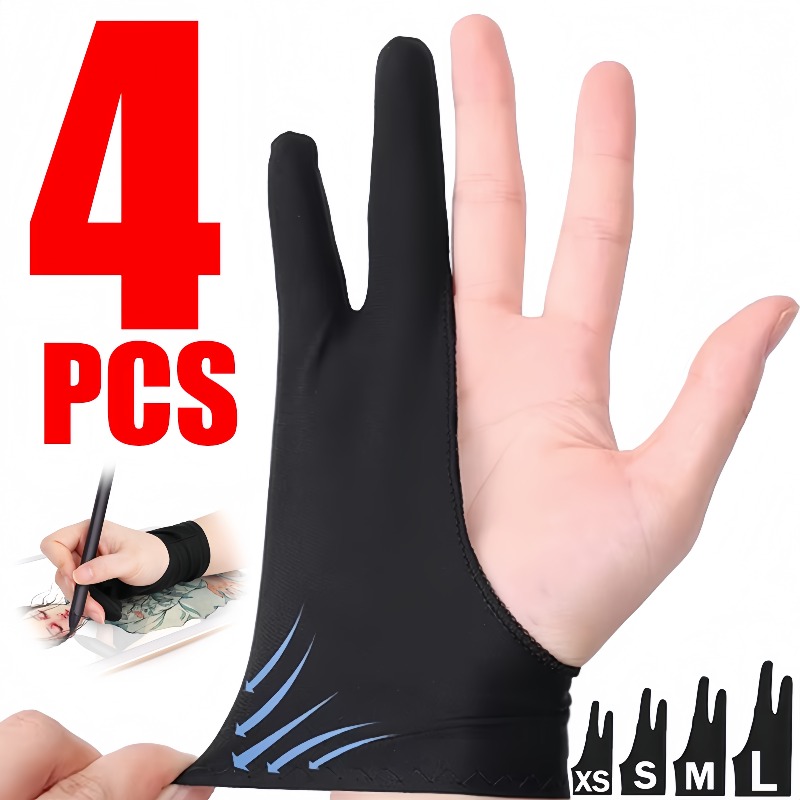 Drawing Glove Artist - アクリル繊維アンチタッチ描画手袋 2 本指ハンドペイント手袋黒デジタルボードタッチスクリーンオフィス画材