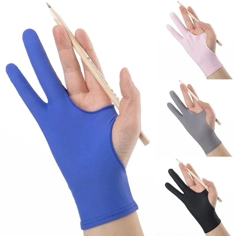 Drawing Glove Artist - 1/4個入り、汚れ防止加工を施した2本指用ペイントグローブ。タブレットでの描画に最適。左右両用。iPadの画面にも対応。