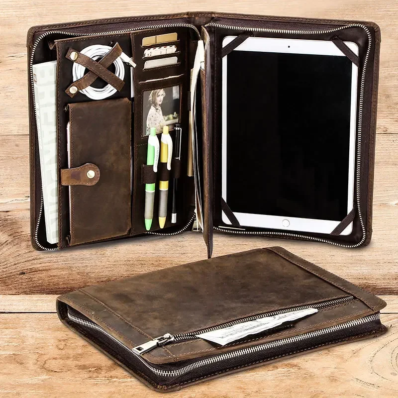 レザータブレット収納バッグ Apple iPad用 ジッパー - Tablet Tech Accessories のレビューと価格