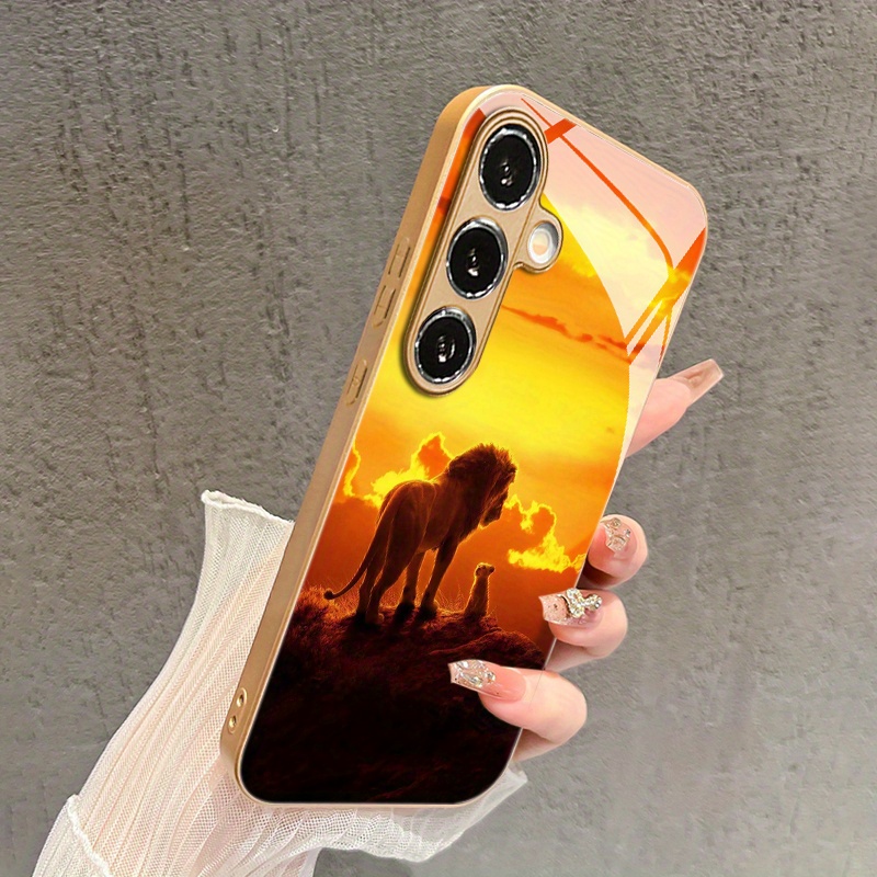 トワイライトライオンとリトルライオン柄のガラス製携帯電話ケー - Samsung Galaxy S24 のレビューと価格