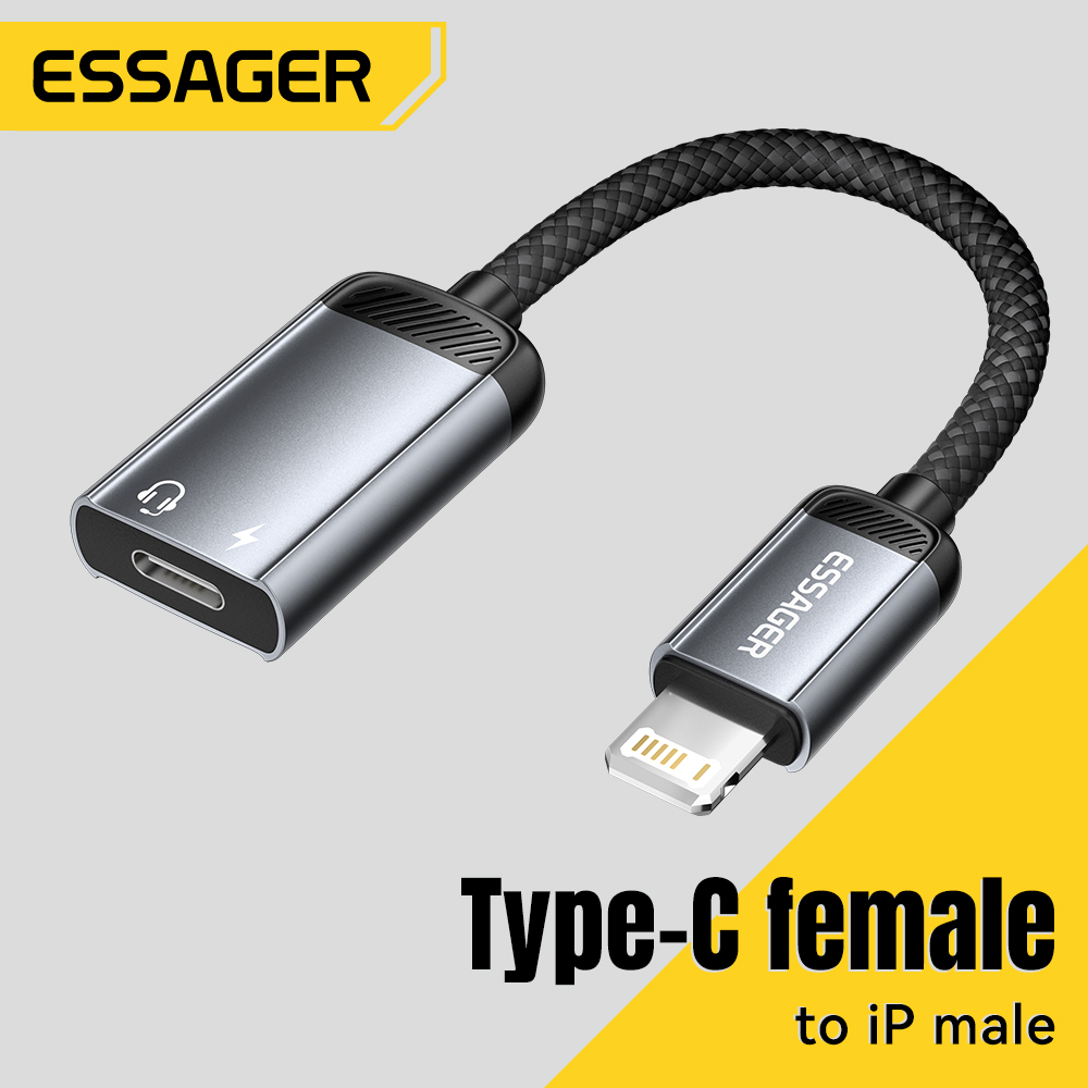 Essager Type-Cオーディオアダプターケーブル T - Wired Earphone Lightning のレビューと価格