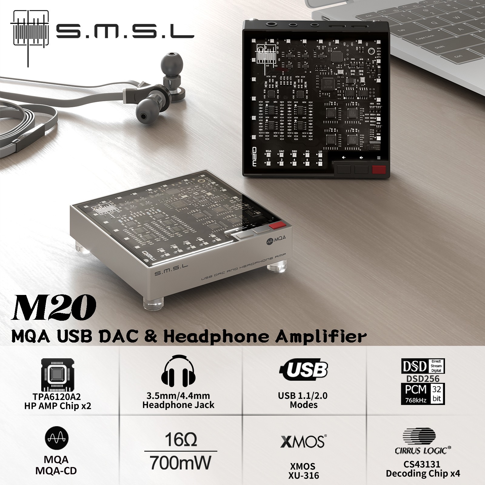 SMSL M20 ハイレゾゲーミングオーディオデコーダー 4 - Android Tablet Gaming Accessories のレビューと価格