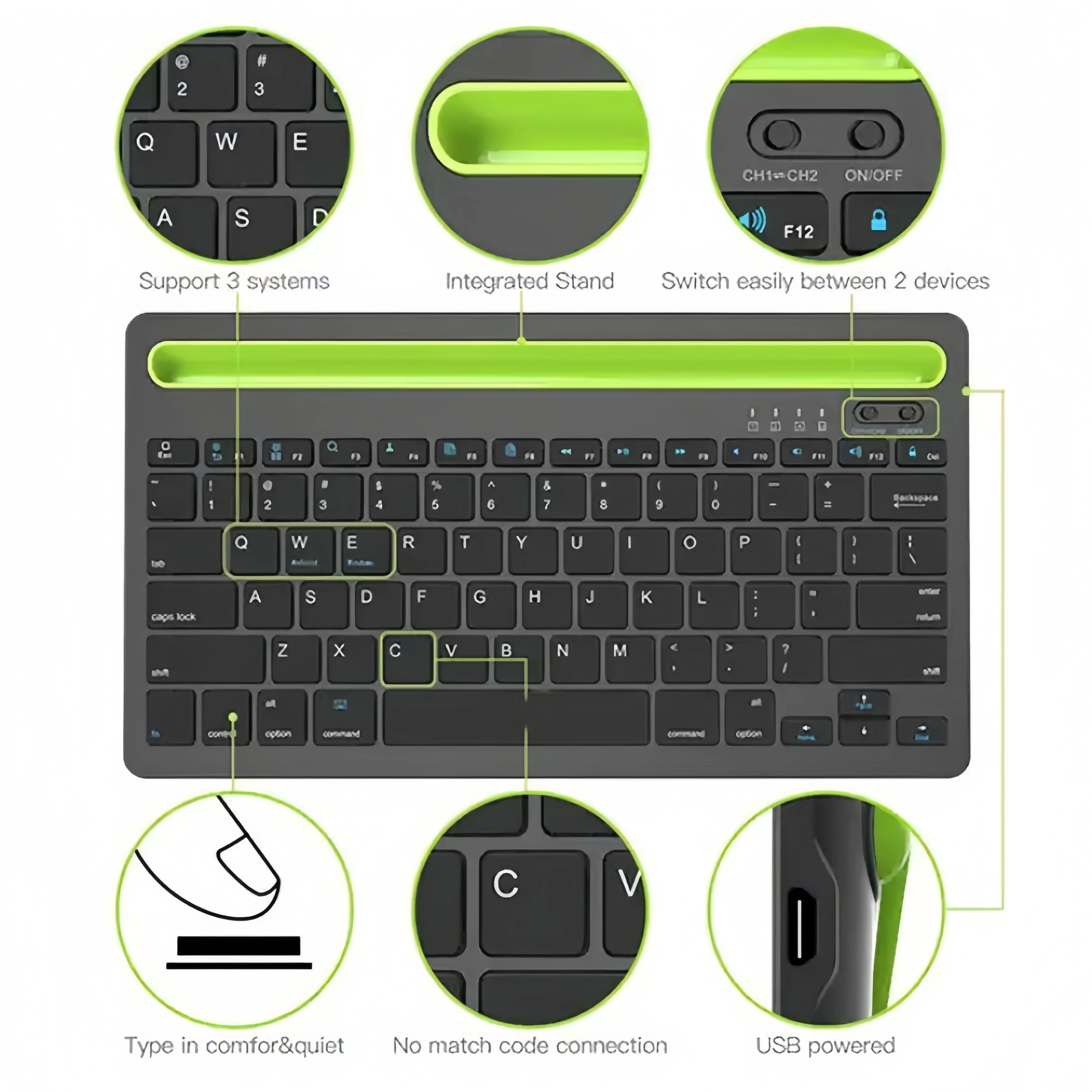 Bluetoothワイヤレスキーボード ミニキーボード ノー - Android Tablet Gaming Accessories のレビューと価格