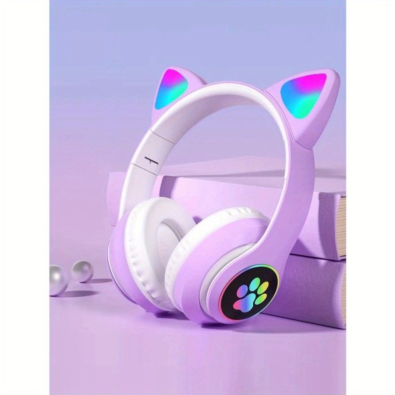新型フラッシュライト付きキュートな猫耳ワイヤレスヘッドホン、 - Wired Earphone Lightning のレビューと価格