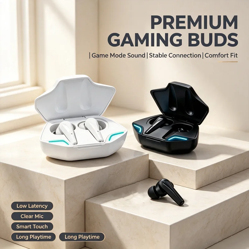 オリジナルTWSワイヤレスヘッドホン、ゲーム用Bluetoo - Wired Earphone Lightning のレビューと価格