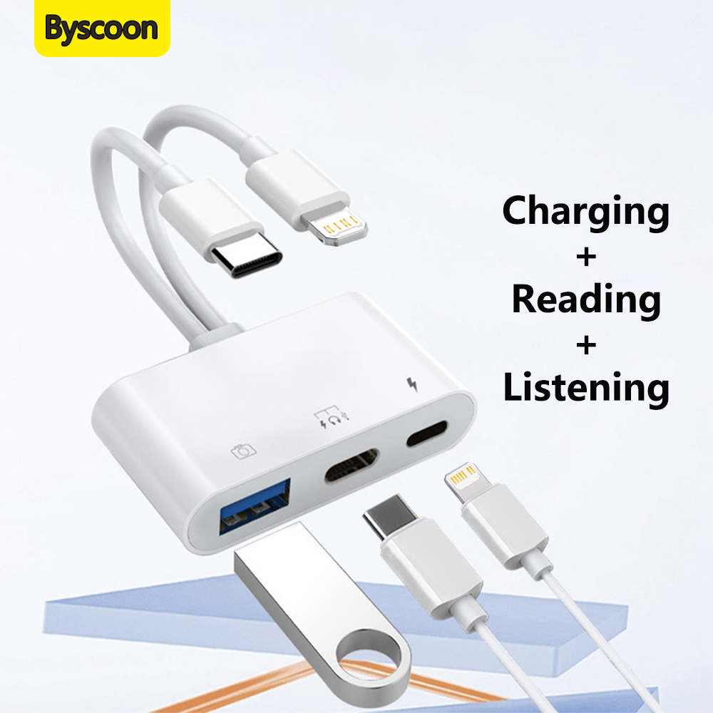 2 in 1 ライトニング Type C to USB OT - Wired Earphone Lightning のレビューと価格
